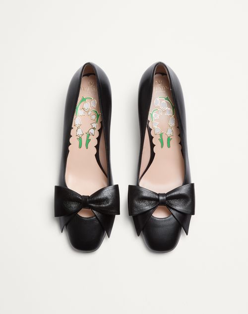 Valentino Garavani - Bowow Pump In Kidskin 45mm - Black - Woman - Pumps And Slingbacks